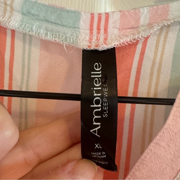Ambrielle Pastel Pink Stripe Sleep Swim Mumu - Picture 2 of 6